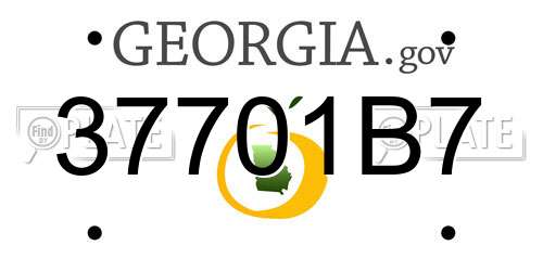 37701B7 Georgia License Plate