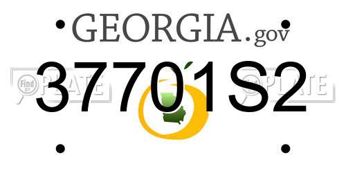 37701S2 Georgia License Plate