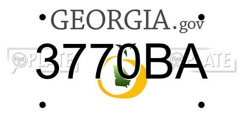 3770BA Georgia License Plate