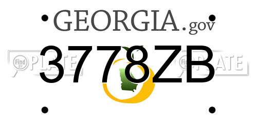3778ZB Georgia License Plate