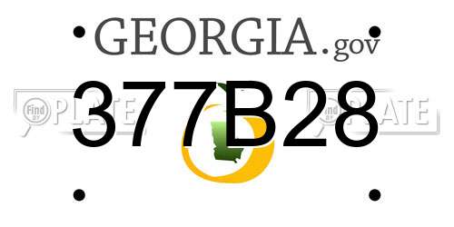 377B28 Georgia License Plate