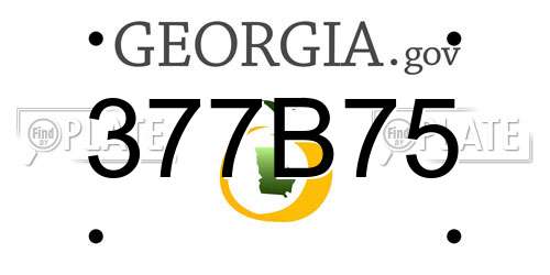 377B75 Georgia License Plate