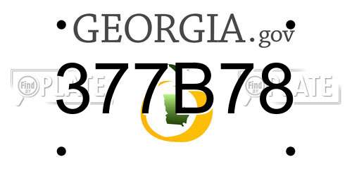 377B78 Georgia License Plate