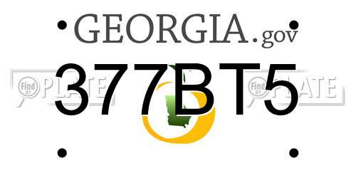 377BT5 Georgia License Plate