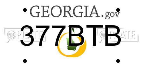 377BTB Georgia License Plate