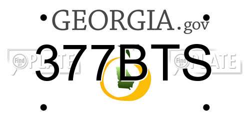 377BTS Georgia License Plate