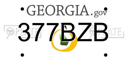 377BZB Georgia License Plate