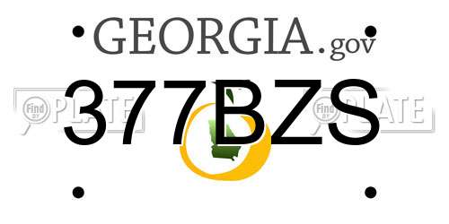 377BZS Georgia License Plate