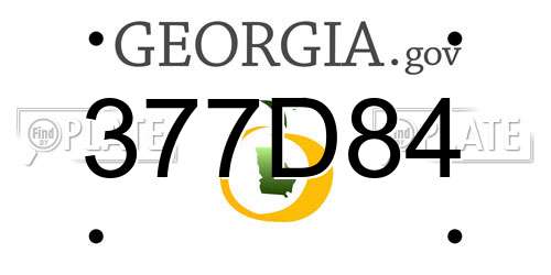 377D84 Georgia License Plate