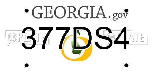 377DS4 Georgia License Plate