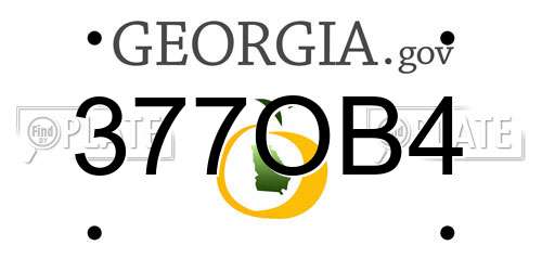 377OB4 Georgia License Plate