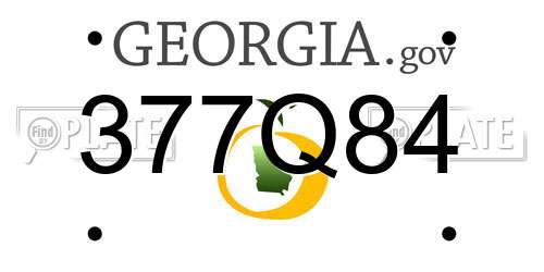 377Q84 Georgia License Plate