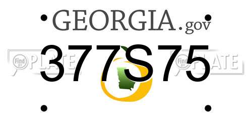 377S75 Georgia License Plate