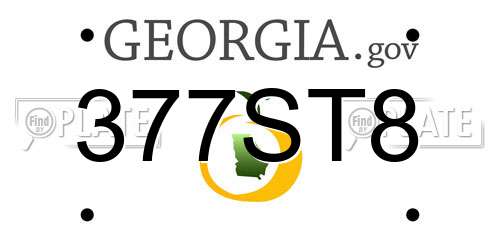 377ST8 Georgia License Plate