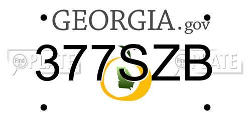 377SZB Georgia License Plate