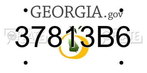 37813B6 Georgia License Plate