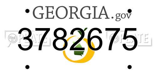 3782675 Georgia License Plate
