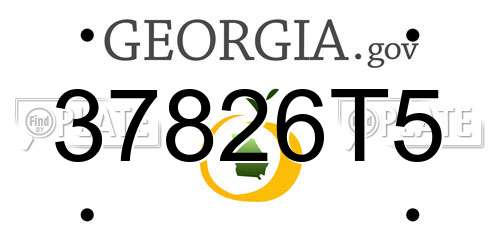 37826T5 Georgia License Plate