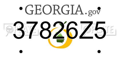 37826Z5 Georgia License Plate