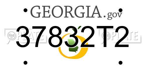 37832T2 Georgia License Plate