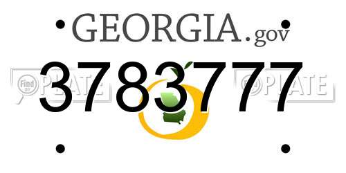 3783777 Georgia License Plate