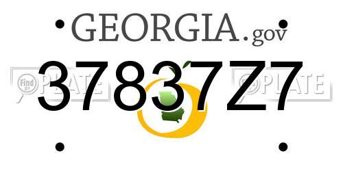 37837Z7 Georgia License Plate