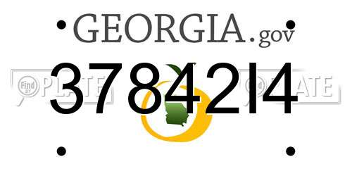 37842I4 Georgia License Plate