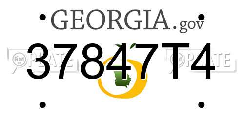 37847T4 Georgia License Plate