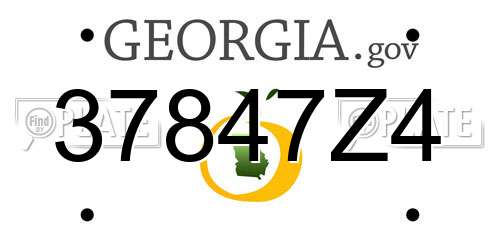 37847Z4 Georgia License Plate