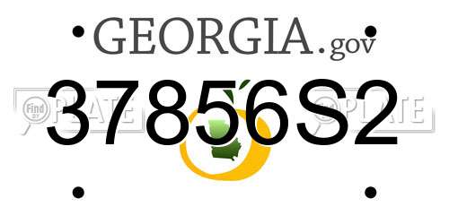37856S2 Georgia License Plate