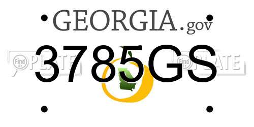 3785GS Georgia License Plate