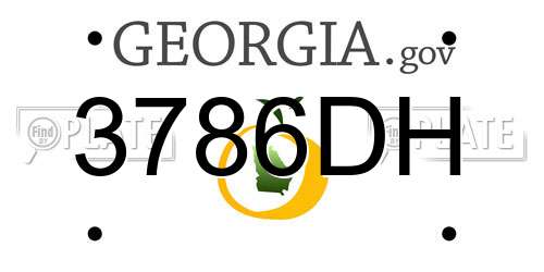 3786DH Georgia License Plate