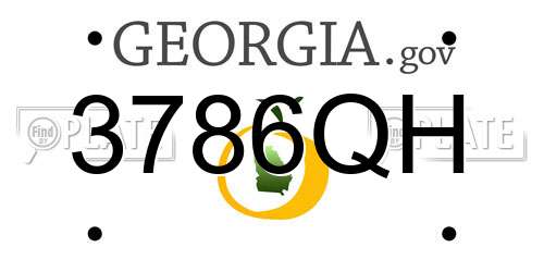 3786QH Georgia License Plate