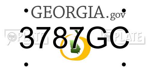 3787GC Georgia License Plate