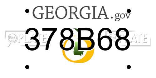 378B68 Georgia License Plate