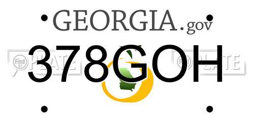 378GOH Georgia License Plate