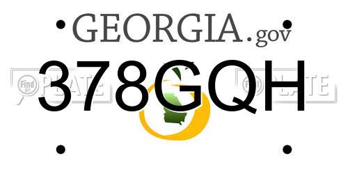 378GQH Georgia License Plate