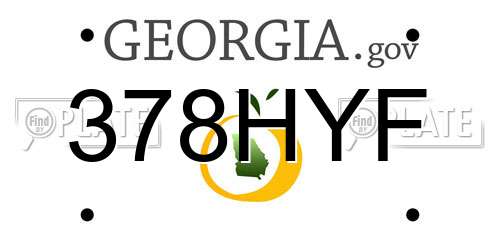 378HYF Georgia License Plate