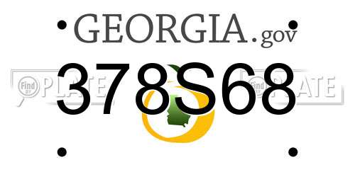 378S68 Georgia License Plate