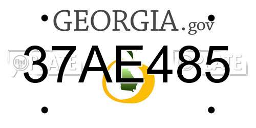 37AE485 Georgia License Plate