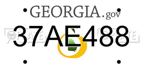 37AE488 Georgia License Plate