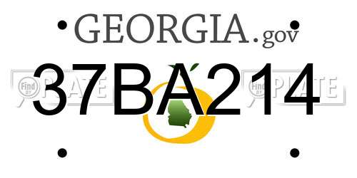 37BA214 Georgia License Plate