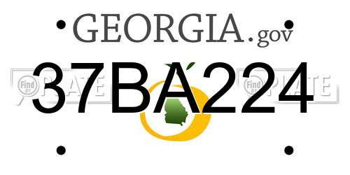 37BA224 Georgia License Plate