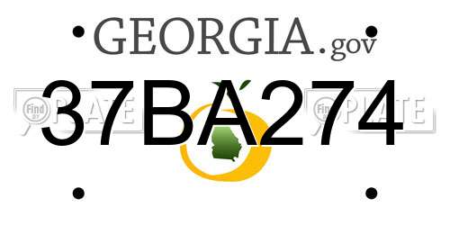 37BA274 Georgia License Plate