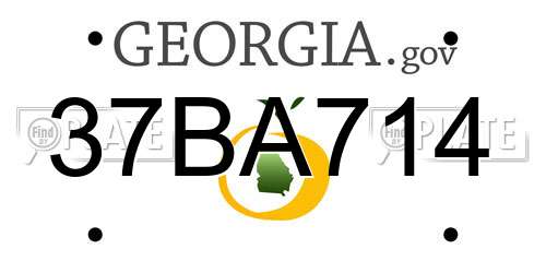 37BA714 Georgia License Plate