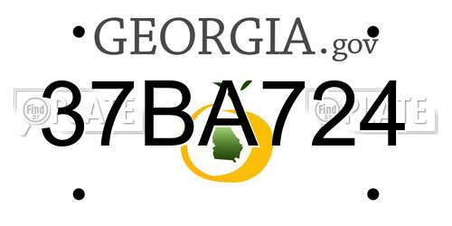 37BA724 Georgia License Plate