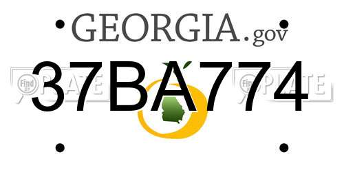 37BA774 Georgia License Plate