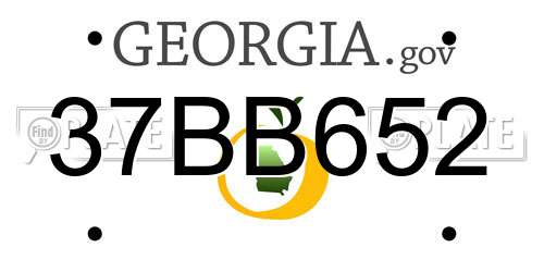 37BB652 Georgia License Plate