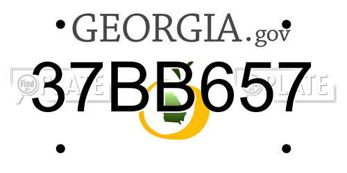 37BB657 Georgia License Plate