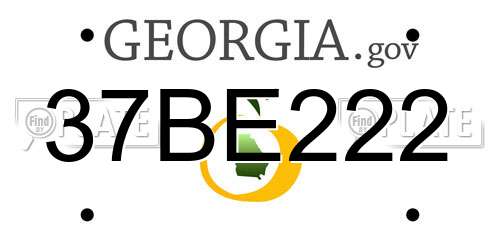 37BE222 Georgia License Plate